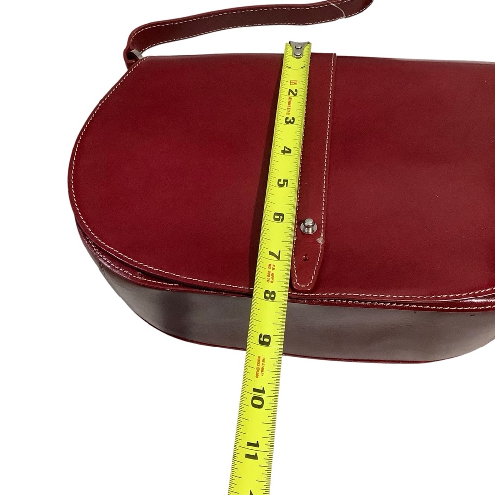 Valerie Steven’s Vintage Y2K Burgundy Leather Saddle Bag Rare - Picture 13 of 16
